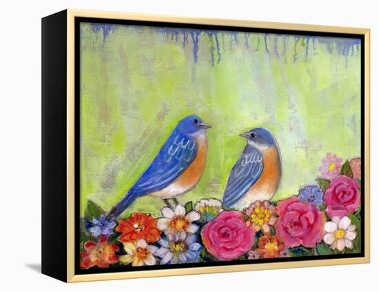 Bluebird Pair-null-Framed Stretched Canvas