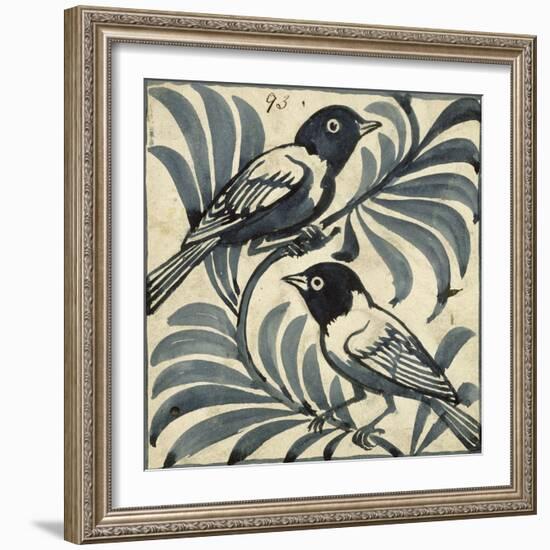 Bluebirds (W/C on Paper)-William De Morgan-Framed Giclee Print