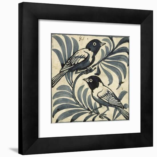 Bluebirds (W/C on Paper)-William De Morgan-Framed Giclee Print