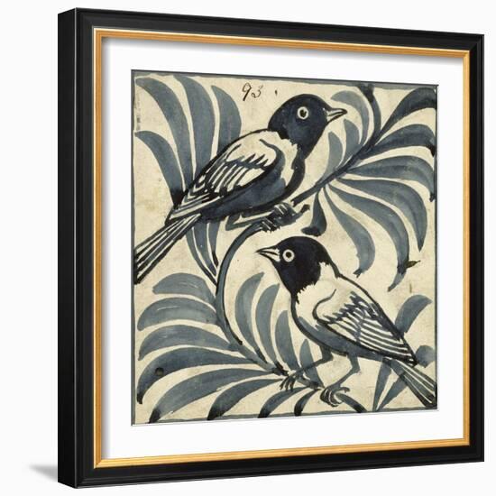 Bluebirds (W/C on Paper)-William De Morgan-Framed Giclee Print