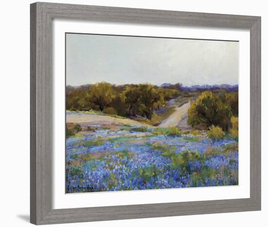 Bluebonnets at Late Afternoon-null-Framed Giclee Print