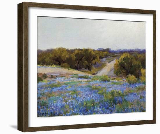 Bluebonnets at Late Afternoon-null-Framed Giclee Print