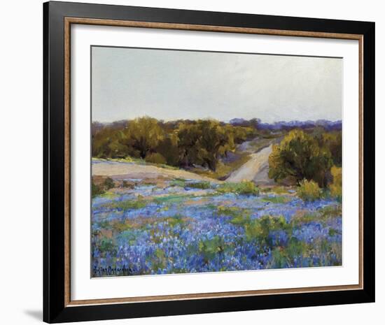 Bluebonnets at Late Afternoon-null-Framed Giclee Print