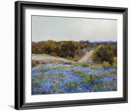 Bluebonnets at Late Afternoon-null-Framed Giclee Print