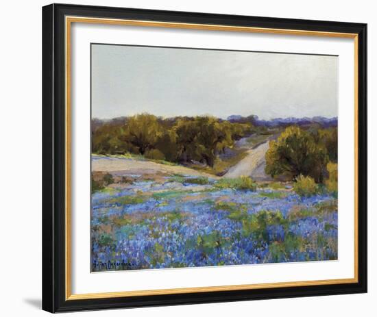 Bluebonnets at Late Afternoon-null-Framed Giclee Print