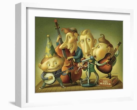 Bluegrass Boy Band-Dan Craig-Framed Giclee Print