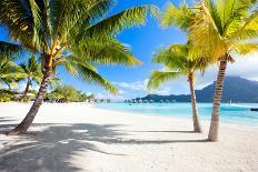 Beautiful Beach with a View of Otemanu Mountain on Bora Bora Island-BlueOrange Studio-Photographic Print