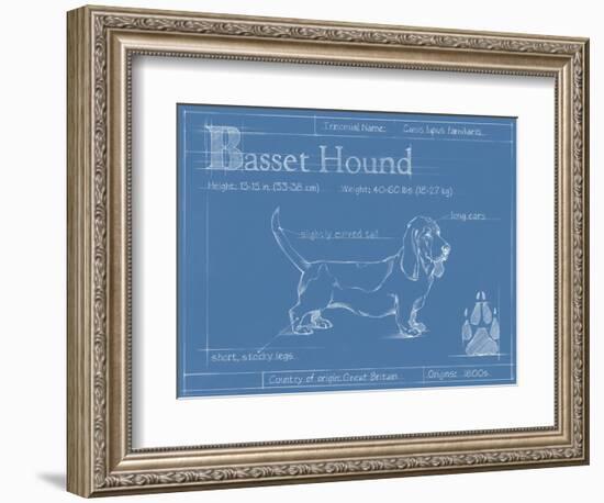 Blueprint Basset Hound-Ethan Harper-Framed Premium Giclee Print