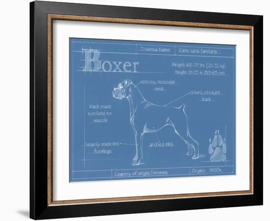 Blueprint Boxer-Ethan Harper-Framed Art Print