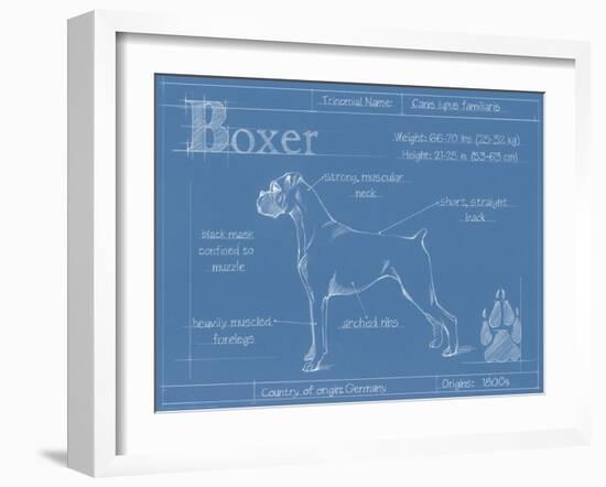 Blueprint Boxer-Ethan Harper-Framed Art Print