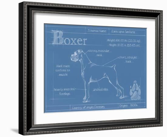 Blueprint Boxer-Ethan Harper-Framed Art Print