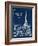 Blueprint Eiffel Tower-Sue Schlabach-Framed Art Print