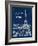 Blueprint Eiffel Tower-Sue Schlabach-Framed Art Print