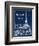 Blueprint Eiffel Tower-Sue Schlabach-Framed Art Print