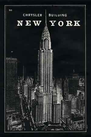 'Blueprint Map New York Chrysler Building Black' Art Print - Sue ...