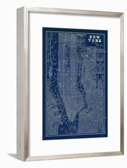 Blueprint Map New York-Sue Schlabach-Framed Premium Giclee Print