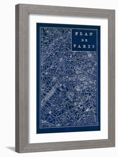 Blueprint Map Paris-Sue Schlabach-Framed Art Print