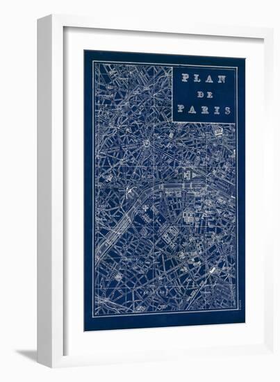 Blueprint Map Paris-Sue Schlabach-Framed Art Print