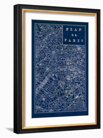 Blueprint Map Paris-Sue Schlabach-Framed Art Print