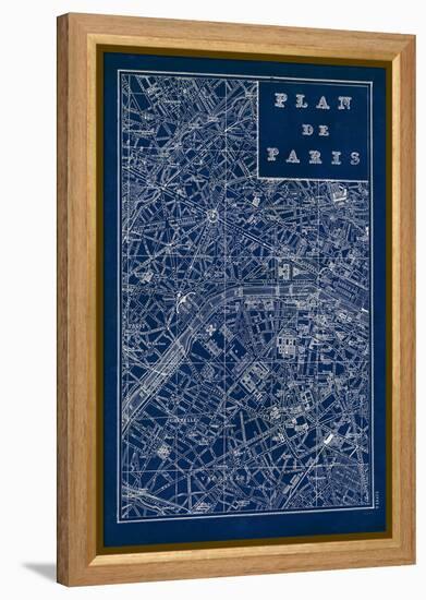 Blueprint Map Paris-Sue Schlabach-Framed Stretched Canvas