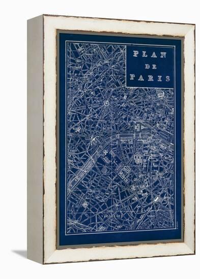 Blueprint Map Paris-Sue Schlabach-Framed Stretched Canvas
