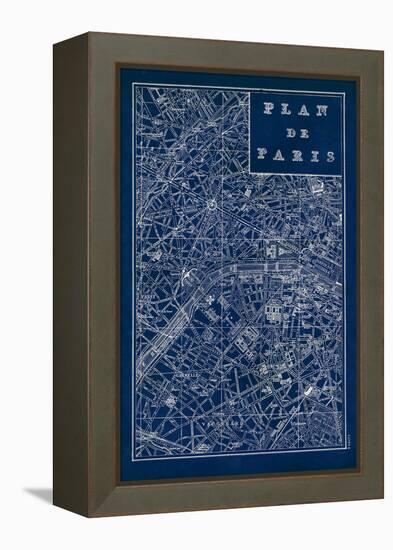 Blueprint Map Paris-Sue Schlabach-Framed Stretched Canvas