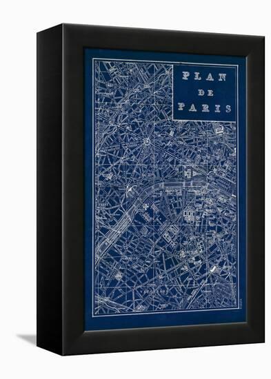 Blueprint Map Paris-Sue Schlabach-Framed Stretched Canvas