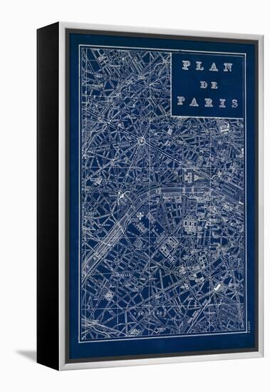 Blueprint Map Paris-Sue Schlabach-Framed Stretched Canvas