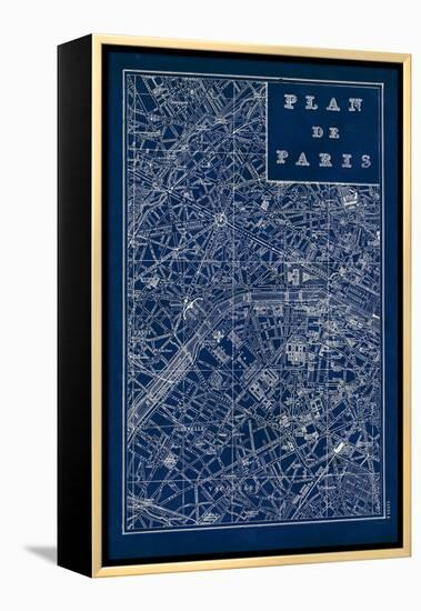 Blueprint Map Paris-Sue Schlabach-Framed Stretched Canvas