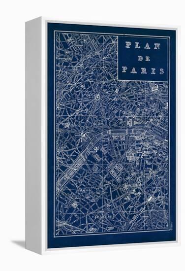 Blueprint Map Paris-Sue Schlabach-Framed Stretched Canvas