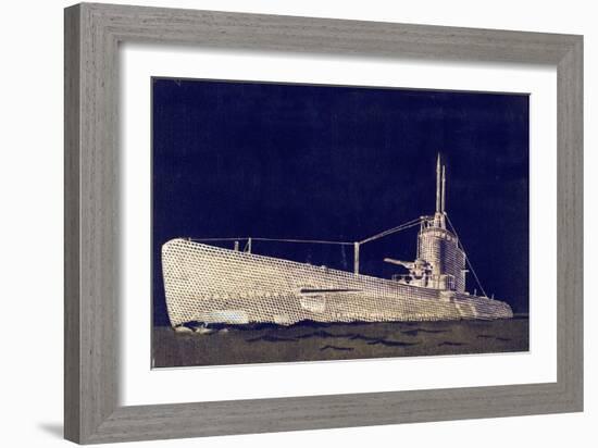 Blueprint Submarine II-PI Studio-Framed Art Print