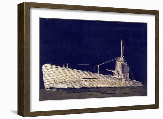 Blueprint Submarine II-PI Studio-Framed Art Print