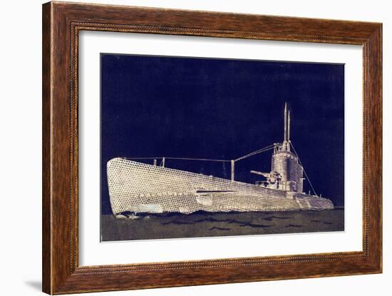 Blueprint Submarine II-PI Studio-Framed Art Print