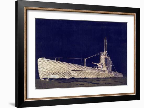 Blueprint Submarine II-PI Studio-Framed Art Print