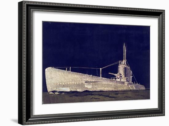 Blueprint Submarine II-PI Studio-Framed Art Print