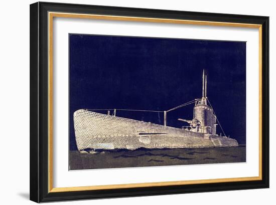 Blueprint Submarine II-PI Studio-Framed Art Print