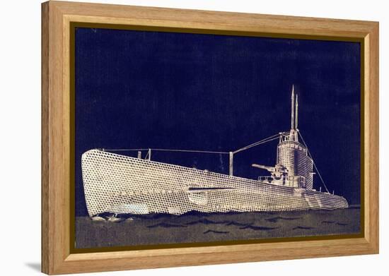 Blueprint Submarine II-PI Studio-Framed Stretched Canvas