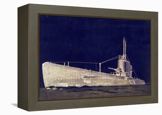 Blueprint Submarine II-PI Studio-Framed Stretched Canvas