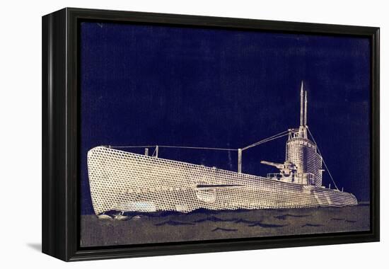 Blueprint Submarine II-PI Studio-Framed Stretched Canvas