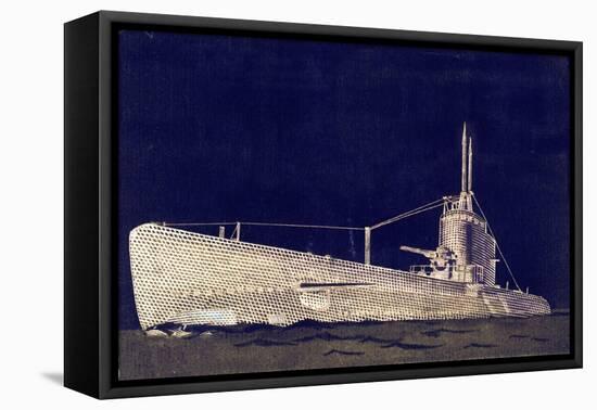 Blueprint Submarine II-PI Studio-Framed Stretched Canvas