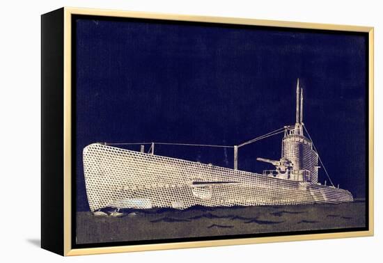 Blueprint Submarine II-PI Studio-Framed Stretched Canvas