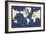 Blueprint World Map-Sue Schlabach-Framed Premium Giclee Print