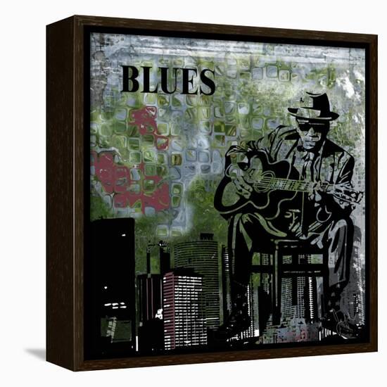 Blues II-Jean-François Dupuis-Framed Stretched Canvas