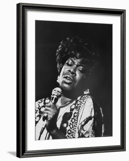 Blues Singer Sarah Vaughn Performing-Henry Groskinsky-Framed Premium Photographic Print