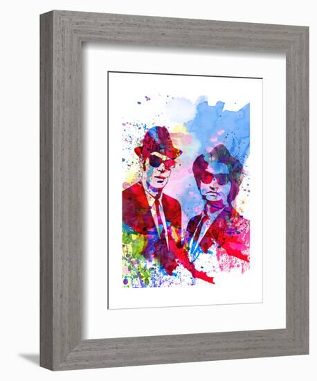 Blues Watercolor-Anna Malkin-Framed Art Print