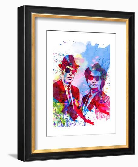 Blues Watercolor-Anna Malkin-Framed Art Print