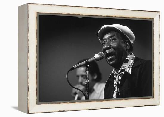 Bluesman Muddy Waters (1915-1983) on Stage in 1982-null-Framed Stretched Canvas