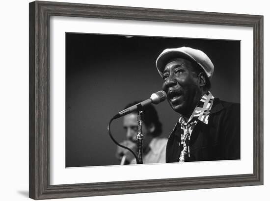 Bluesman Muddy Waters (1915-1983) on Stage in 1982-null-Framed Photo