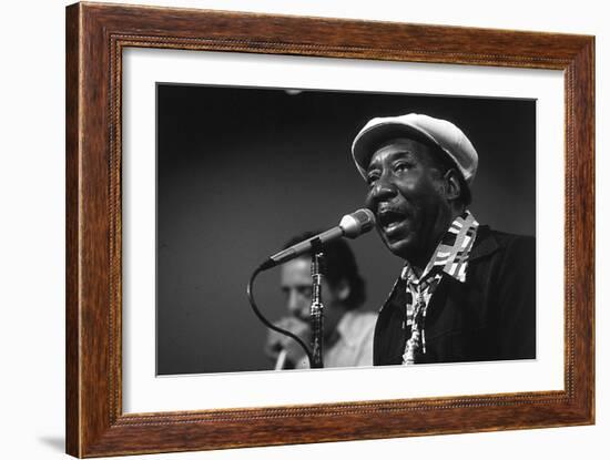 Bluesman Muddy Waters (1915-1983) on Stage in 1982-null-Framed Photo