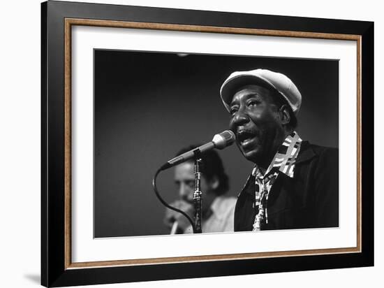 Bluesman Muddy Waters (1915-1983) on Stage in 1982-null-Framed Photo